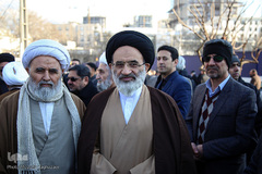 حجت الاسلام و المسلمین سید رضا تقوی، نماینده ولی فقیه در وزارت جهاد کشاورزی درمراسم تشییع پیکر مرحوم حجت الاسلام والمسلمین سید هاشم رسولی محلاتی