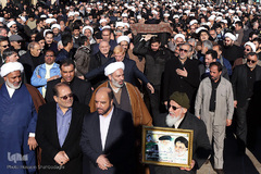 مراسم تشییع پیکر مرحوم آیت الله رسولی محلاتی در شهر مقدس قم