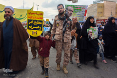 راهپیمایی مردم قم در حمایت از اقتدار نظام اسلامی وسپاه پاسداران