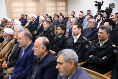 دیدار جمعی از دست‌اندرکاران و کارگزاران حج با حضرت آیت‌الله خامنه‌ای، رهبر معظم انقلاب اسلامی