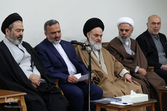 دیدار جمعی از دست‌اندرکاران و کارگزاران حج با حضرت آیت‌الله خامنه‌ای، رهبر معظم انقلاب اسلامی