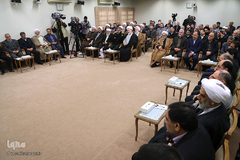 دیدار جمعی از دست‌اندرکاران و کارگزاران حج با حضرت آیت‌الله خامنه‌ای، رهبر معظم انقلاب اسلامی