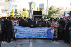 تشییع پیکر جانباز شهید ۷۰درصد«برات‌الله علی‌آبادی» در کاشمر