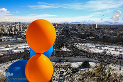 حماسه یوم الله ۲۲ بهمن از نمای برج آزادی