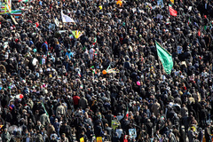 حماسه یوم الله ۲۲ بهمن از نمای برج آزادی