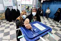 حضور مردم اهواز در پای صندوق‌های رأی