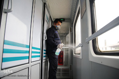 ضدعفونی کردن ایستگاه راه آهن قم