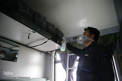 ضدعفونی کردن ایستگاه راه آهن قم