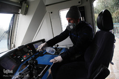 ضدعفونی کردن ایستگاه راه آهن قم