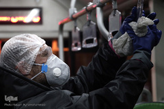 عملیات ضد عفونی کردن ناوگان حمل و نقل عمومی در تهران