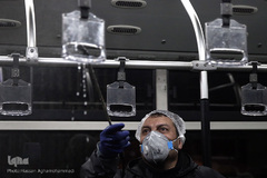 عملیات ضد عفونی کردن ناوگان حمل و نقل عمومی در تهران