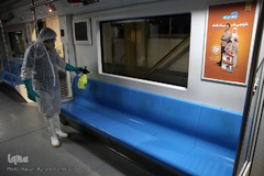 عملیات ضد عفونی کردن ناوگان حمل و نقل عمومی در تهران