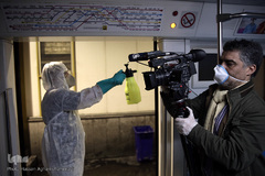 عملیات ضد عفونی کردن ناوگان حمل و نقل عمومی در تهران