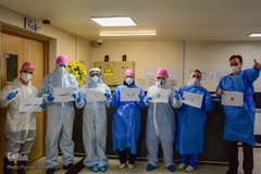 سربازان خط مقدم مبارزه با کرونا در بیمارستان سینای تبریز