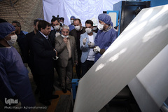 مراسم افتتاحیه خط تولید ماسک و مواد ضدعفونی کننده ستاد اجرایی فرمان امام(ره)