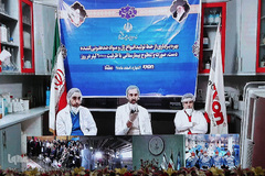 مراسم افتتاحیه خط تولید ماسک و مواد ضدعفونی کننده ستاد اجرایی فرمان امام(ره)
