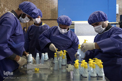 مراسم افتتاحیه خط تولید ماسک و مواد ضدعفونی کننده ستاد اجرایی فرمان امام(ره)