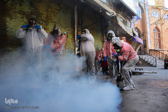 ضدعفونی بازار بزرگ تبریز با دستگاه های حرارتی