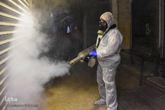 ضدعفونی بازار بزرگ تبریز با دستگاه های حرارتی