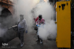 ضدعفونی بازار بزرگ تبریز با دستگاه های حرارتی