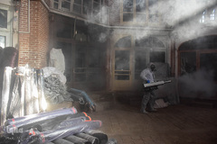 ضدعفونی بازار بزرگ تبریز با دستگاه های حرارتی