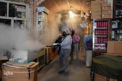 ضدعفونی بازار بزرگ تبریز با دستگاه های حرارتی