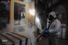 ضدعفونی بازار بزرگ تبریز با دستگاه های حرارتی