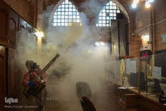 ضدعفونی بازار بزرگ تبریز با دستگاه های حرارتی