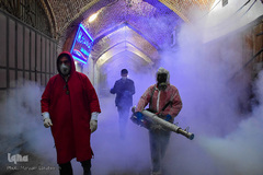 ضدعفونی بازار بزرگ تبریز با دستگاه های حرارتی