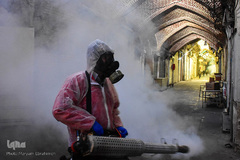 ضدعفونی بازار بزرگ تبریز با دستگاه های حرارتی