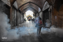 ضدعفونی بازار بزرگ تبریز با دستگاه های حرارتی