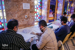 حرم علی بن حمزه(ع) کارگاه تولید ماسک جهادگران