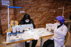 حرم علی بن حمزه(ع) کارگاه تولید ماسک جهادگران