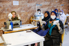 حرم علی بن حمزه(ع) کارگاه تولید ماسک جهادگران