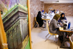 حرم علی بن حمزه(ع) کارگاه تولید ماسک جهادگران