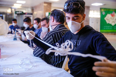 حرم علی بن حمزه(ع) کارگاه تولید ماسک جهادگران