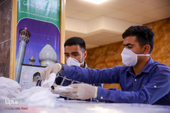 حرم علی بن حمزه(ع) کارگاه تولید ماسک جهادگران