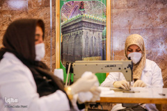 حرم علی بن حمزه(ع) کارگاه تولید ماسک جهادگران