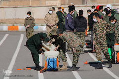 رزمایش دفاع بیولوژیک برای مقابله با کرونا ویروس در اهر