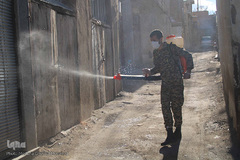 رزمایش دفاع بیولوژیک برای مقابله با کرونا ویروس در اهر