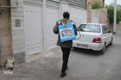 ضد عفونی معابر قم توسط نیرو های حشد الشعبی