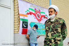 ضد عفونی معابر قم توسط نیرو های حشد الشعبی