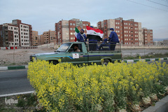 ضد عفونی معابر قم توسط نیرو های حشد الشعبی