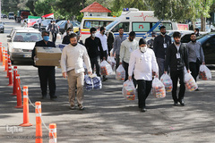 عیادت جوانان حشدالشعبی از بیماران