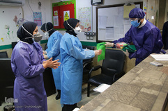 عیادت جوانان حشدالشعبی از بیماران