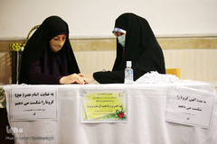 دوخت ماسک و لباس پزشکی توسط بانوان طلبه