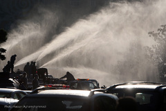 رزمایش پدافند زیستی بسیج ادارات و وزارت خانه های سپاه محمدرسول الله تهران بزرگ در میدان حضرت ولی عصر(عج)