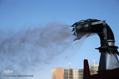 رزمایش پدافند زیستی بسیج ادارات و وزارت خانه های سپاه محمدرسول الله تهران بزرگ در میدان حضرت ولی عصر(عج)