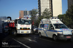 رزمایش پدافند زیستی بسیج ادارات و وزارت خانه های سپاه محمدرسول الله تهران بزرگ در میدان حضرت ولی عصر(عج)