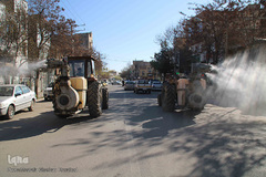 استمرار گندزدایی معابر عمومی اهر تا ریشه کنی کامل کرونا